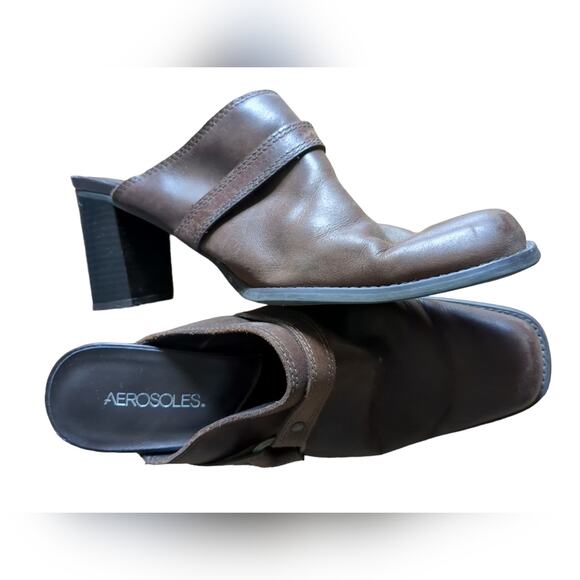 Aerosoles Leather Mules SZ 10 US - Picture 2 of 4